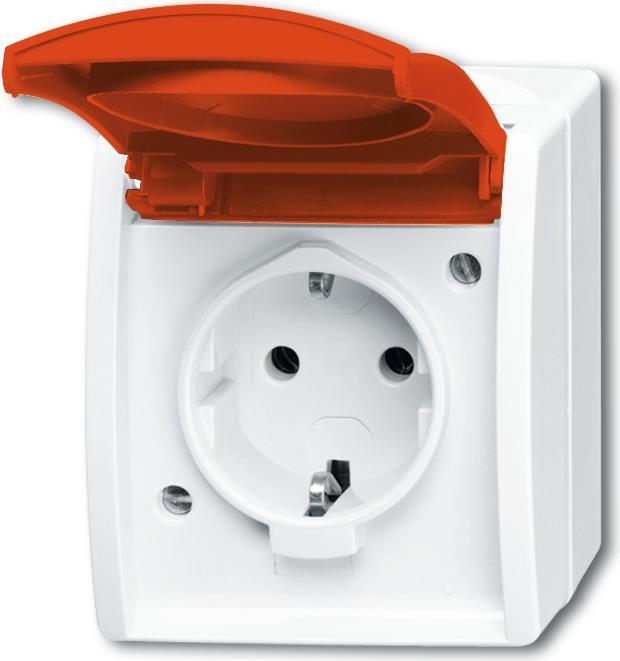 Busch-Jaeger 4011395094709 Steckdose Typ F Rot - Weiß (2083-0-0839)