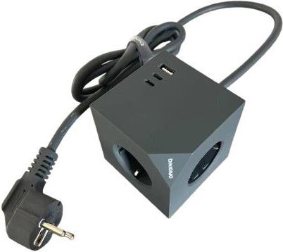 MicroConnect Power Cube 3 Schuko outlets with Magnetic function 2 (MC-CUBE015USBMAGNETIC)