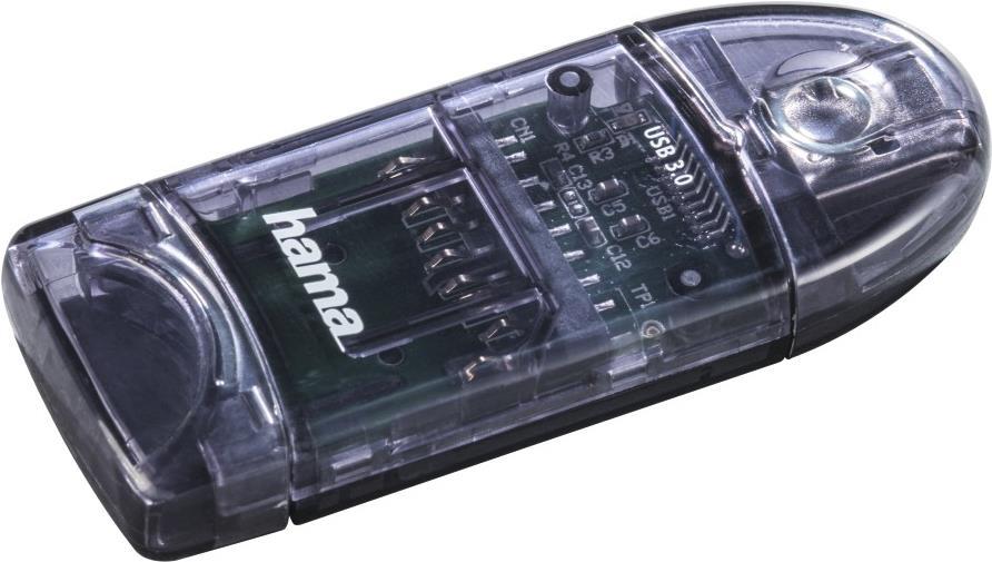 Hama MicroSD Card Reader - USB 3.0 - Anthracite - for SD, MicroSD, MicroSDHC, MicroSDXC 10/8/7/XP
