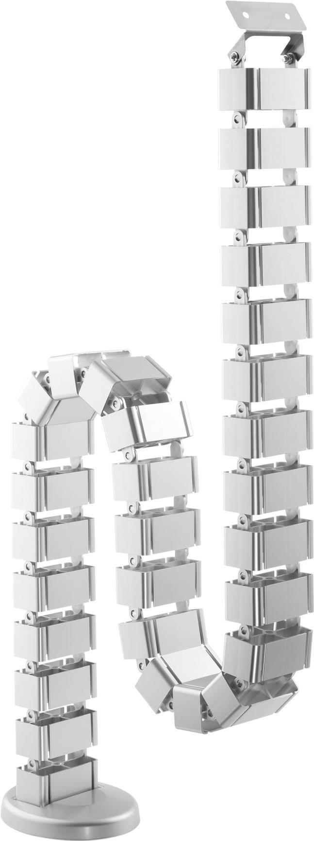 InLine - Kabelkanal (vertikal) - flexibel, 4 Kammern, 68 x 36 mm max., 1,28 m - unter Tisch montierbar - Grau (59996B)