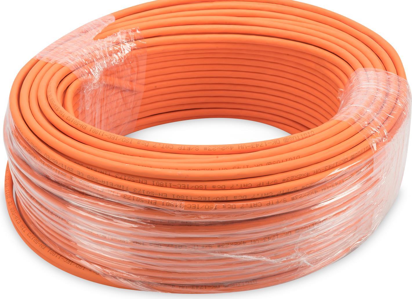 DIGITUS Professional - Bulk Cable - 25 m - SFTP, PiMF - Cat.7 - Halogen-Free - Orange - RAL 2000
