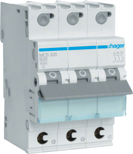 Hager MCS320 - 20A C-Type Circuit Breaker - Model MCS320