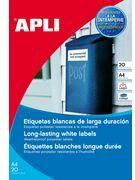 APLI Wetterfeste Folien-Etiketten, 45,7 x 21,2 mm, white aus Polyesterfolie, wetterfest, schmutzabweisend, reißfest, - 1 Stück (12112)