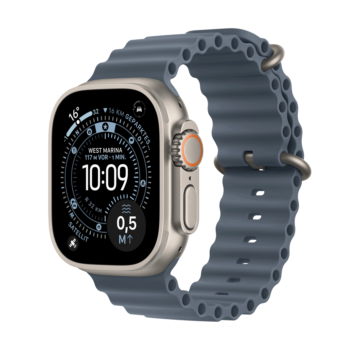 Apple Watch Ultra 3 Titanium Cellular 49mm Natur (Ocean Armband maritimblau) (MEWH4QF/A)