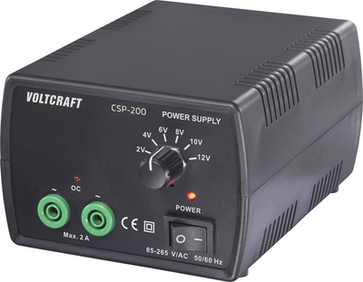 Voltcraft CSP-200 Lab Power Supply, Adjustable AC Voltage 2V-12V 2A (max) VC-17193950