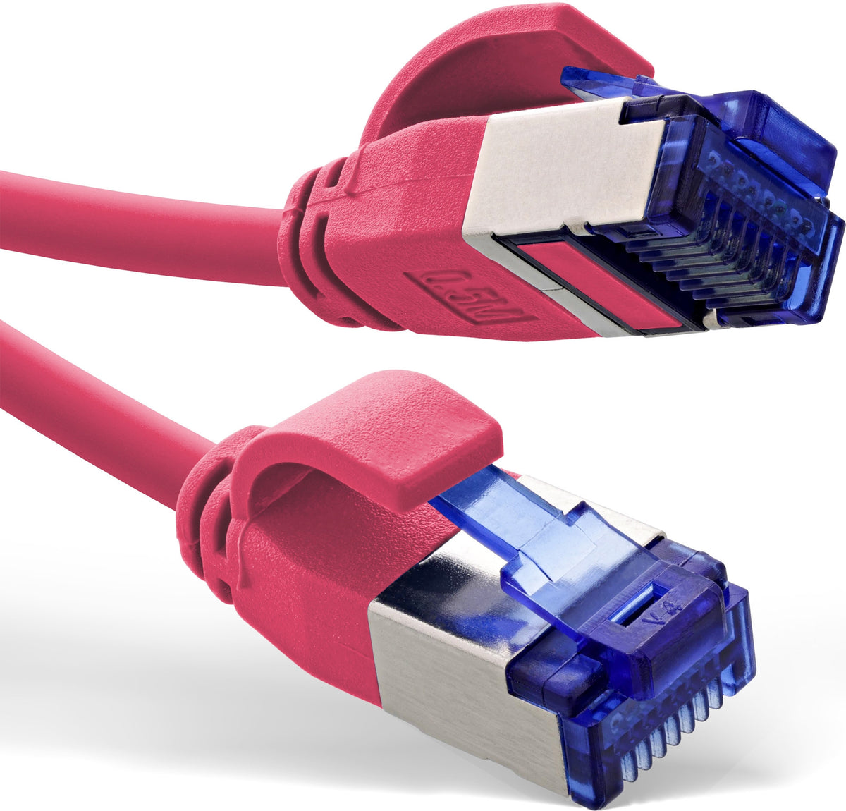InLine® Patchkabel Slim, Cat.6A, S/FTP, TPE (LSZH) flexibel, PoE, magenta, 20 m (74920 M)