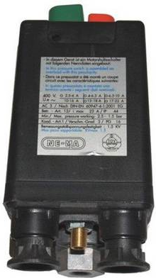 Aeredec Nema Switch 400V 3-Way 3/8" 6.3-10 A, Compressed Air Pressure Switch