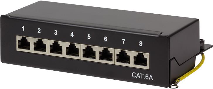 LogiLink NP0018B - 10 Gigabit Ethernet Patch Panel - Cat.6A STP - Black - ISO/IEC 11801 - TIA/EIA 568C.2