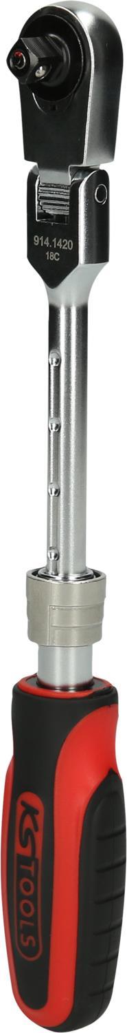 KS TOOLS 1/4" SlimPOWER Telescopic Joint Reversible Ratchet - 72 Teeth
