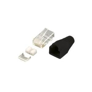 LogiLink RJ-45 Network Connector - Shielded - CAT 6 - Black (Pack of 100)