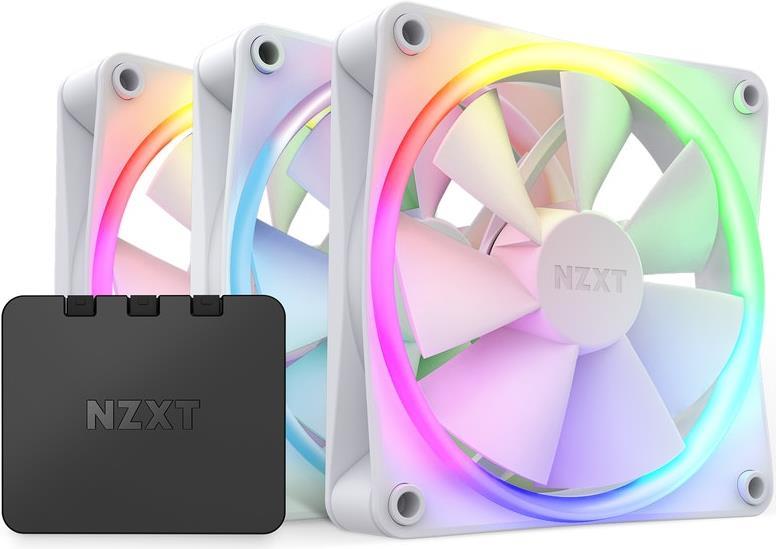 NZXT F120 RGB Triple Pack Computer Case Fan - 12 cm, White - 3 Pieces - RF-R12TF-W1