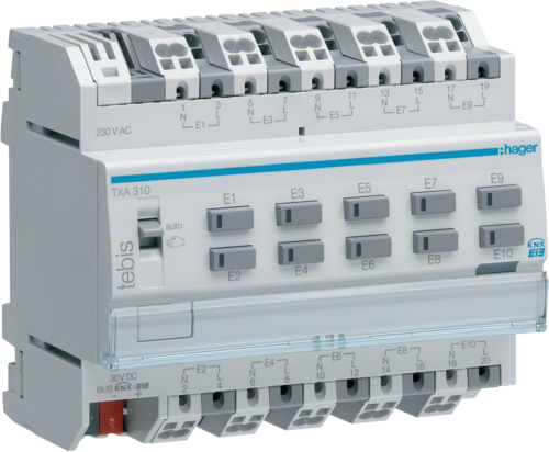 Hager TXA310 10-Channel Binary Input 230V