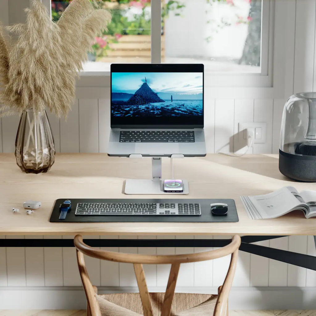 Alogic Elite Aluminum Laptop Stand Wireless Charger White (EPLSWCWH)