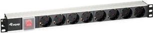 Equip Steckdosenleiste 48,30cm (19")(1HE)8fach Schukon. 1.8m Alu Sch (333293VERSION DREI)