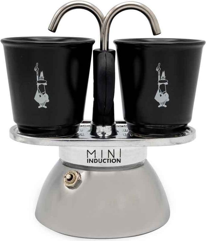 Bialetti 7310 Mini Induction Espresso Maker Set 2 Cups + 2 Glasses