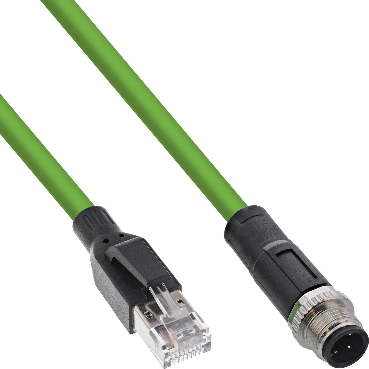 InLine® Industrial Network Cable M12 4-pin D-coded to RJ45 Male 15 m