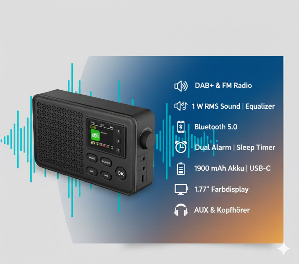 DENVER DAB-57 Portable DAB Radio 10 Watts Black
