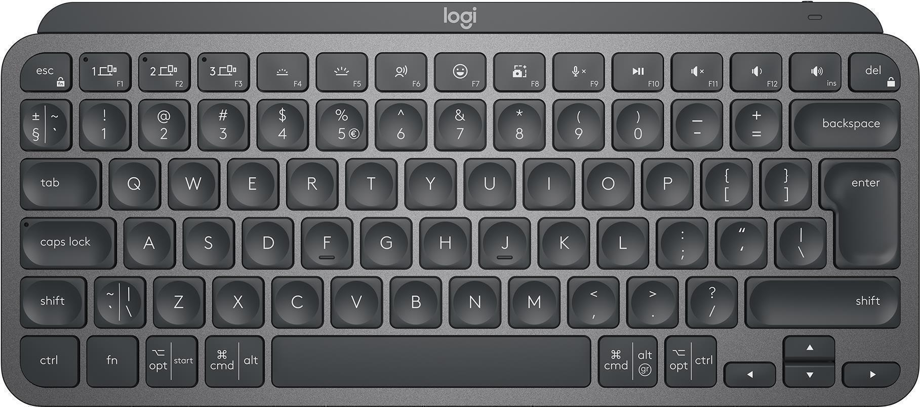 Logitech MX Keys Mini Keyboard - Backlit - Bluetooth - QWERTZ - Graphite - 920-010485