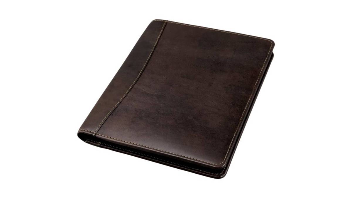 Alassio Writing Case "MONACO" A5 - Leather - Dark Brown-Antique