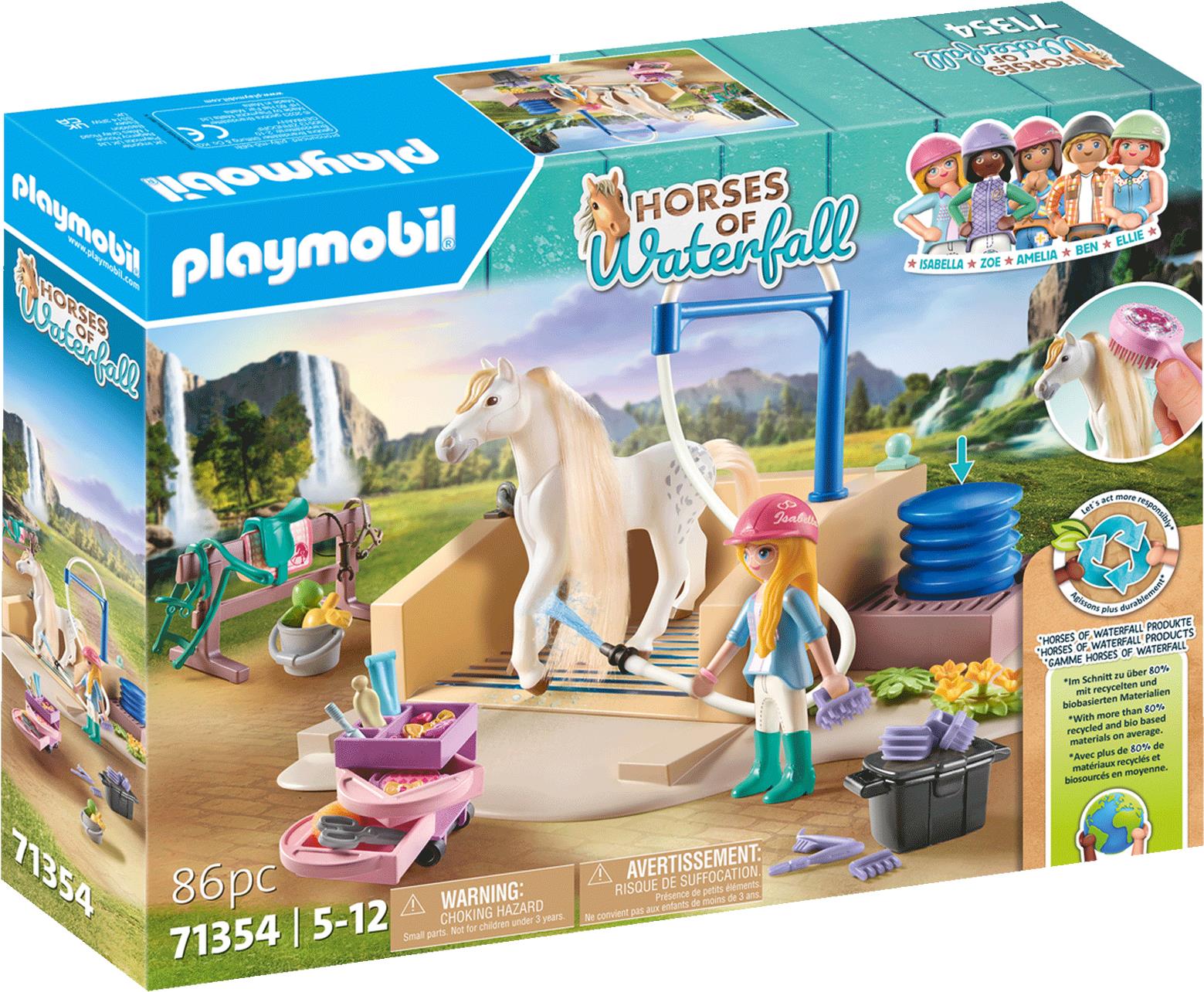 Playmobil Horses of Waterfall Isabella & Lioness with Wash Area, Multicolor (71354)
