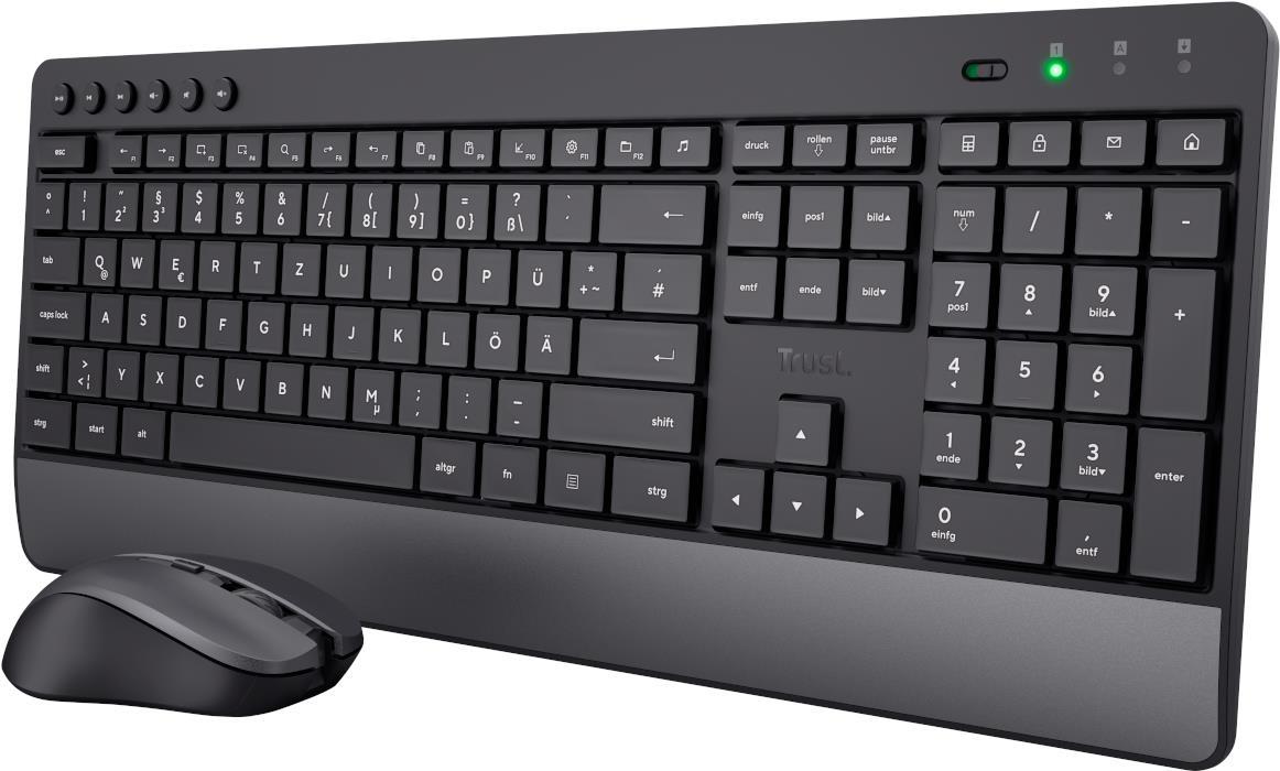 Trust Trezo Comfort - Wireless Keyboard and Mouse Set - German - Black (24532)