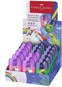 Faber-Castell Double Sharpener 'Dino/Unicorn', Display with Shavings Container, 18 Pieces (183551)