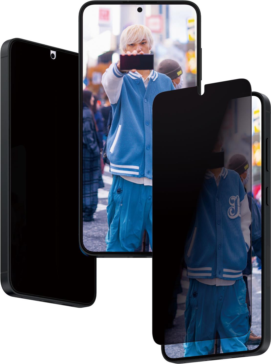 PanzerGlass - Bildschirmschutz für Handy - Ultra-Wide Fit mit EasyAligner - Glas - mit Sichtschutzfilter - Rahmenfarbe schwarz - für Samsung Galaxy S24+ (P7351)