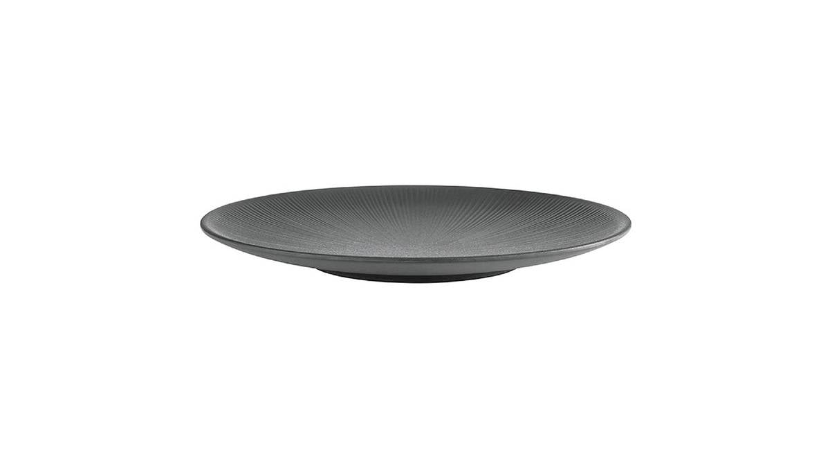 APS Flat Dinner Plate, Black, Diameter 330 mm, Melamine, Stackable, Dishwasher-Safe, Heat-Resistant, 1 Piece (36015)