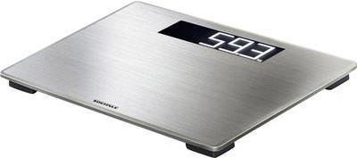 Soehnle Style Sense Safe 300. Anzeige: LCD. Produktfarbe: Edelstahl. Akku-/Batterietyp: AAA, Batteriespannung: 1,5 V. Material: Edelstahl, Oberfläche Typ: Glas (63867)