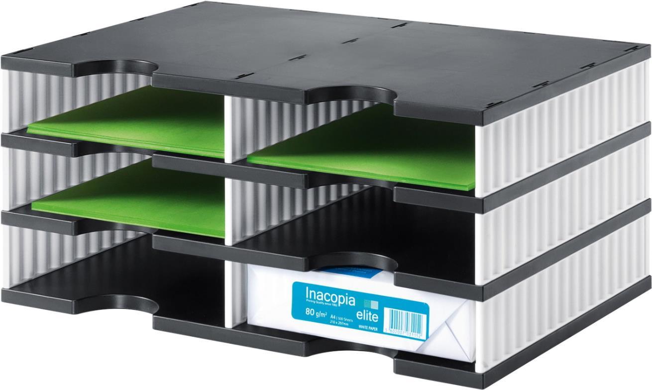 styrodoc duo file storage box - polystyrene black - white (268-0203.09)
