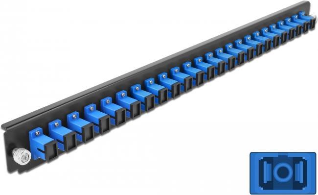 DeLOCK Rack Mounting Plate for Fiber Optic Splice Box - Front - SC SM X 24 - Blue - 1U - 48.3 cm (19")
