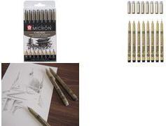 Sakura PIGMA MICRON Fineliner 8-Piece Set Black Assorted Tip Sizes 0.15 mm, 0.2 mm, 0.25 mm POXSDK8