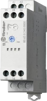 Finder Monofunktionszeitrelais für DIN-Schiene, Serie 83 83.62.0.240.0000 24 - 240 V DC/AC 2 Wechsler 8 A 250 V/AC (83.62.0.240.0000)