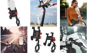 LogiLink Bicycle Smartphone Holder, Straight, Black/Red, Aluminum Alloy (AA0148)