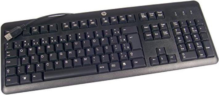 HP USB Keyboard - QWERTY US International - Black - 672647-L33
