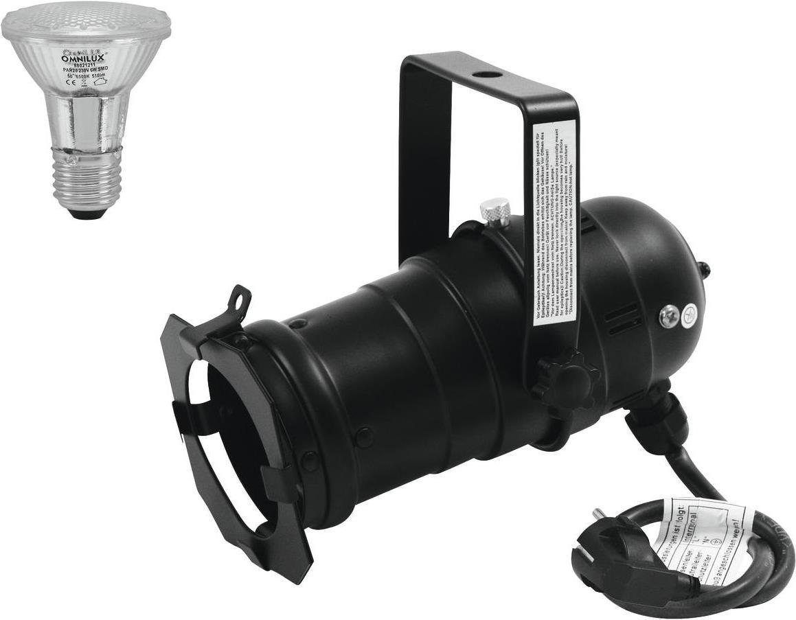 EUROLITE PAR-20 Spot Black with 230V SMD 6W E-27 LED 6500K Set 20000300