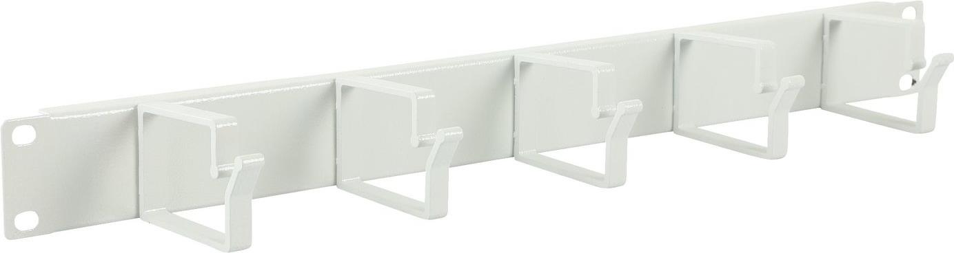 Lanview 1U 19" Cable Organizer Panel 5 Hooks White (RAO100WH)
