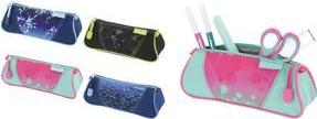 herlitz Triangular Pencil Case "Mix" from Polyester, 1 Compartment with Zipper - 4 Pieces, Model 300001567