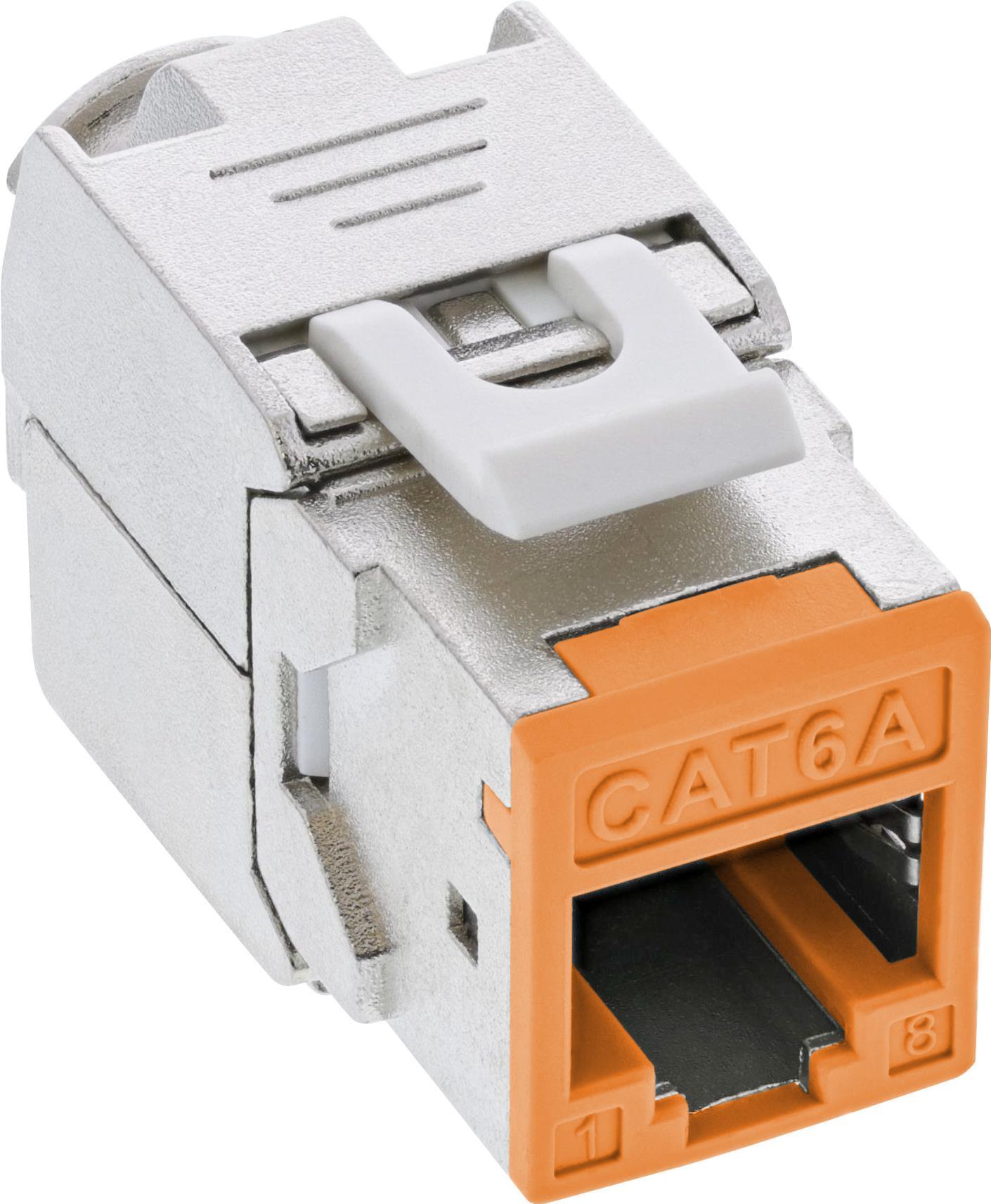 8er Pack Keystone RJ45 Buchse geschirmt Cat.6A orange (76207O)