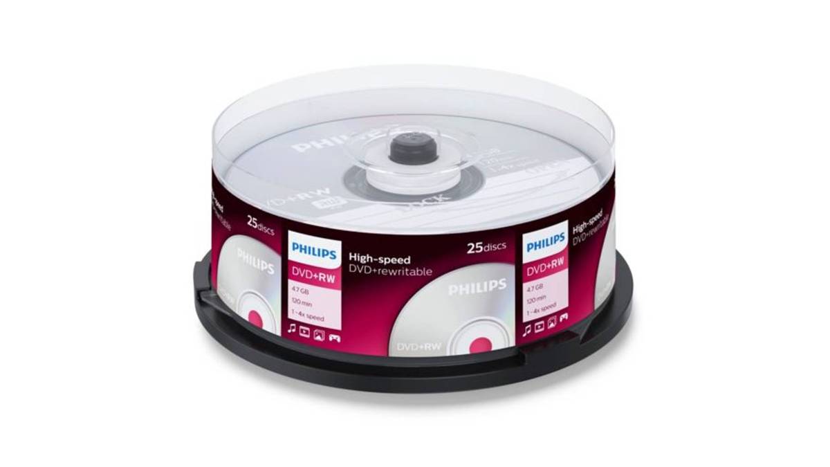 Philips DW4S4B25F - 25 x DVD+RW - 4.7GB (120 Min.) 1x - 4x - Spindle