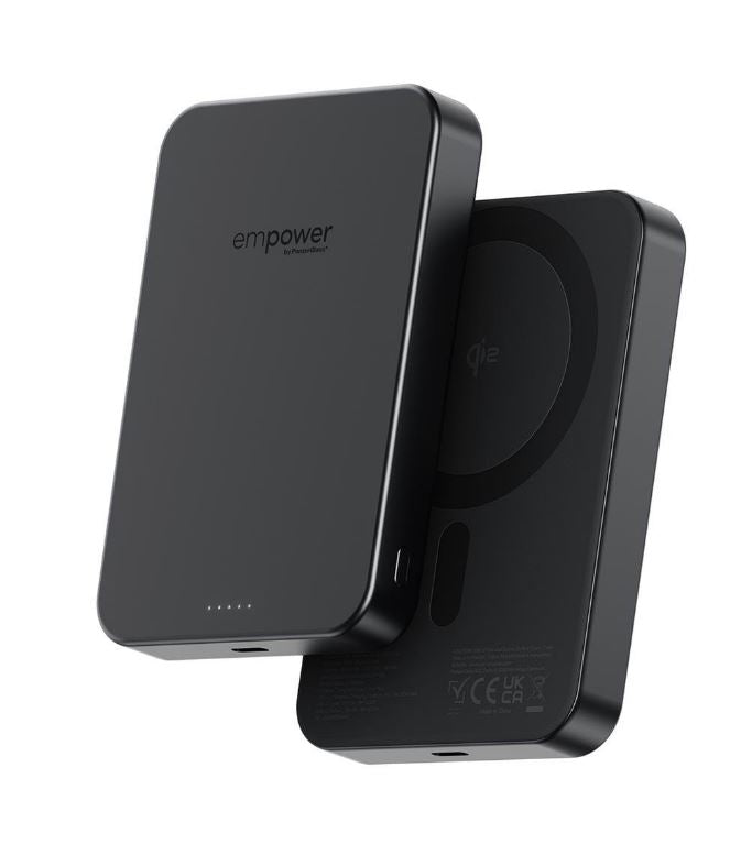PanzerGlass empower Powerbank - 10000 mAh - Qi2 Wireless Charging - MagSafe Compatible - USB-C 20W - Space Black (EM82609)