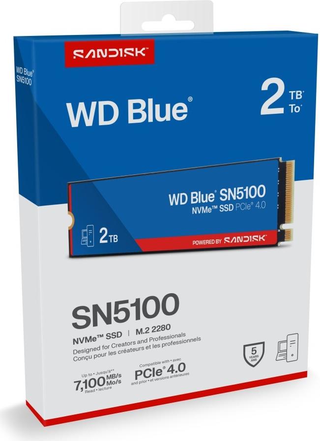 SanDisk 2TB WD BLUE SN5100 NVME SSD - Flash Storage WDBS4F0020BNC-WRSN