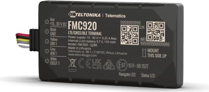 Teltonika FMC920 - GPS/GLONASS/GALILEO/BeiDou/QZSS Tracking Device - 128MB (FMC9202M5M01)