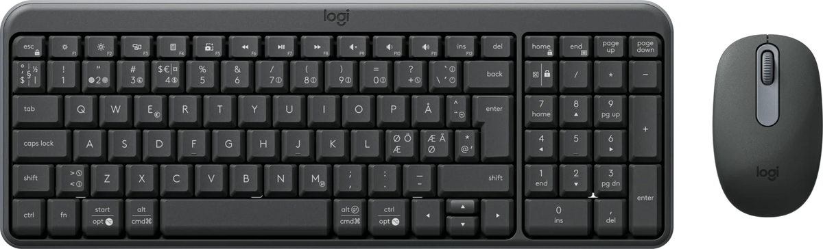 Logitech MK250 Kabelloses Tastatur-Maus-Set Graphit Nordisch 2,4 GHz