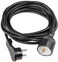 AS Schwabe PVC Extension Cable with Safety Plug 230V - 16A - 5 m Black | 50522