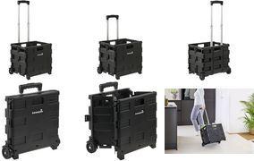keeeper Folding Transport Trolley 'olli' with Folding Box - 65 Liters - Black