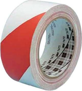 3 M PVC Marking Tape 33 m x 50 mm Red, White PVC 767i, 1 Roll (70-0062-9988-0)
