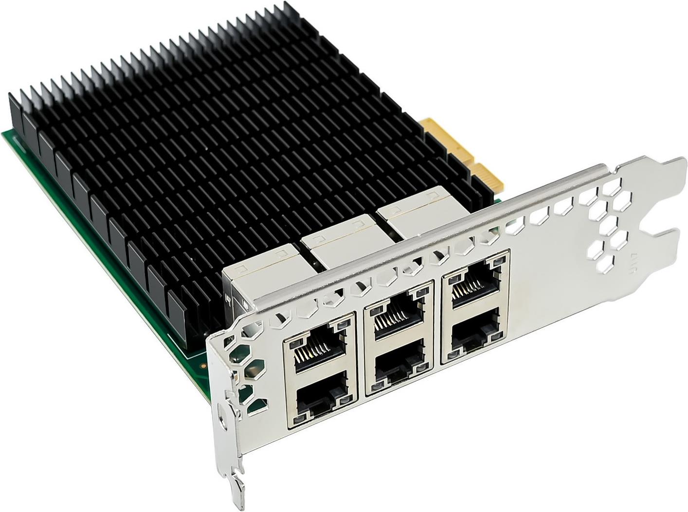 InLine 6-Port Gigabit Network Card - 6x RJ45 - PCIe x4 - 51127C