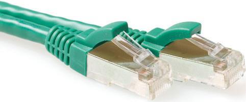 ACT Green 25 m LSZH S/FTP CAT6A Patch Cable with RJ45 Connectors FB7725