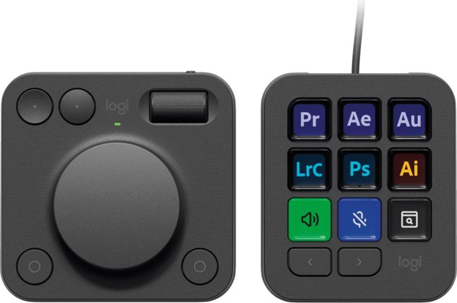 Logitech - MX Creative Console - Programmable Keypad - 9 Customizable LCD Keys - Graphite